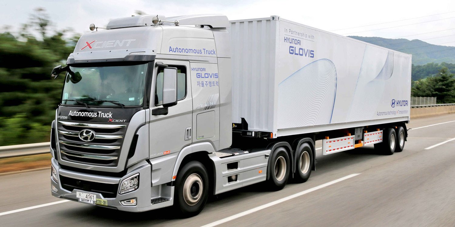 Este camión Xcient autónomo de Hyundai logro viajar 40 kilómetros