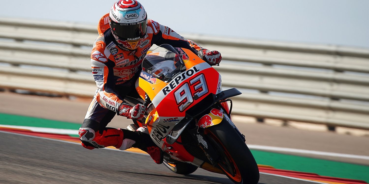 Márquez gana el cuerpo a cuerpo a Dovizioso en Aragón