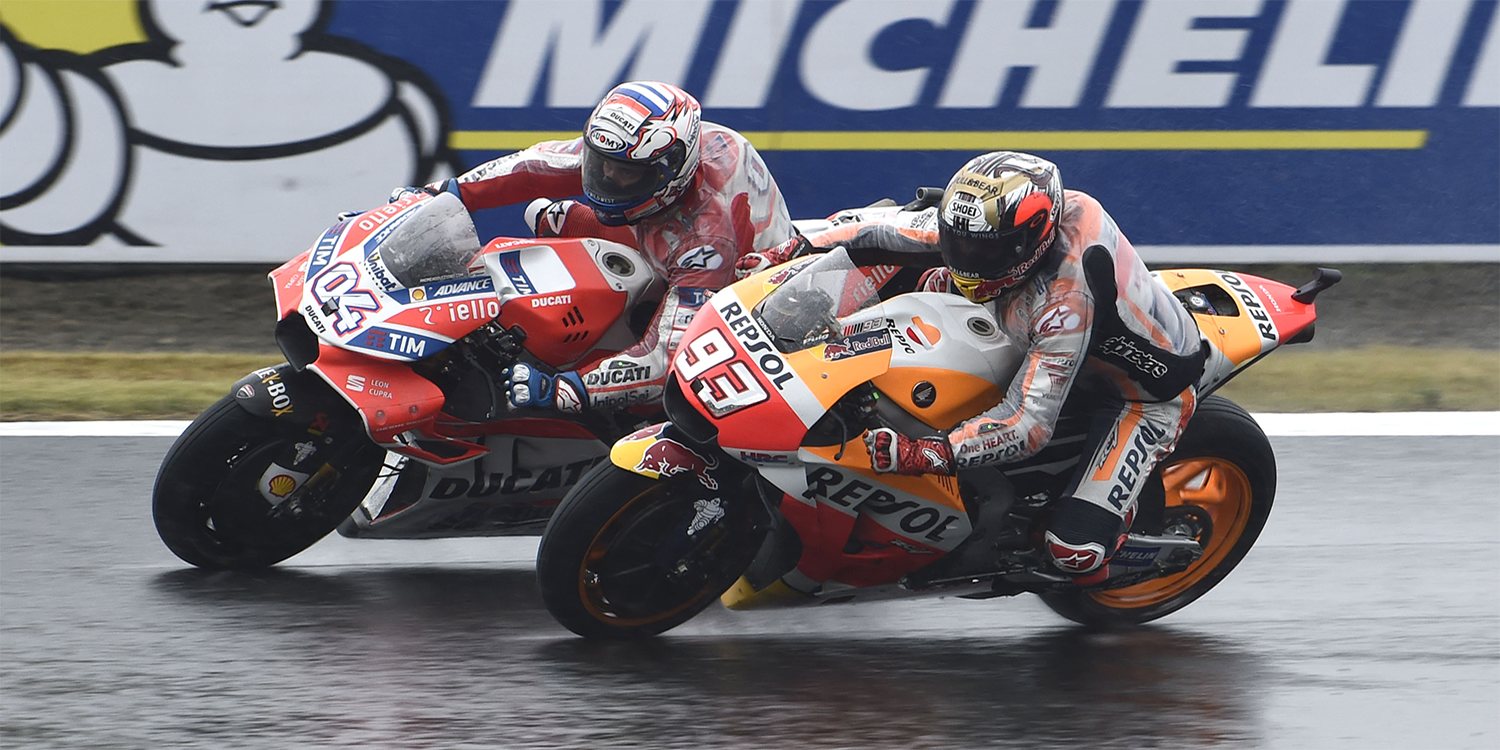 Motegi 2017: épico duelo bajo la lluvia entre Dovizioso y Márquez