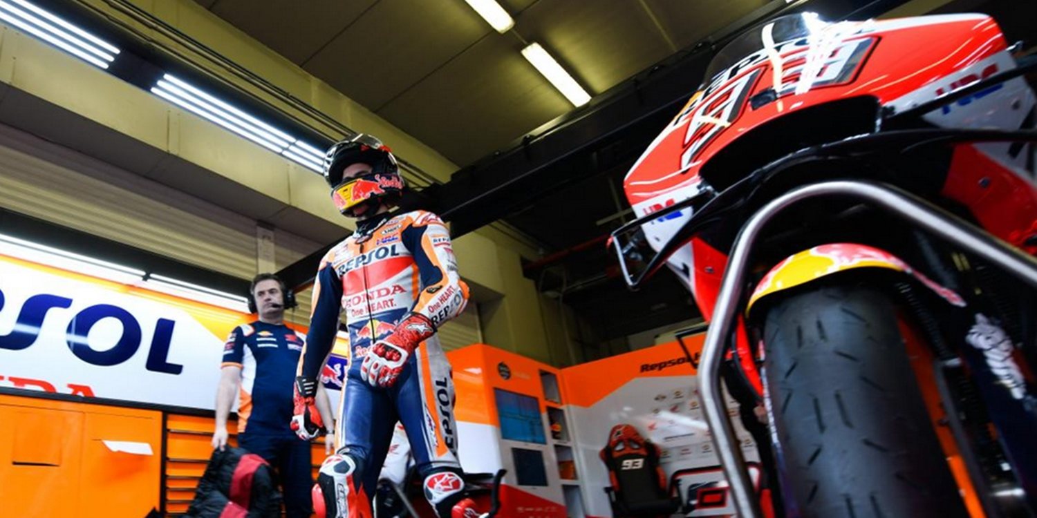 Marc Márquez prueba la RC213V laboratorio con chasis de fibra de carbono