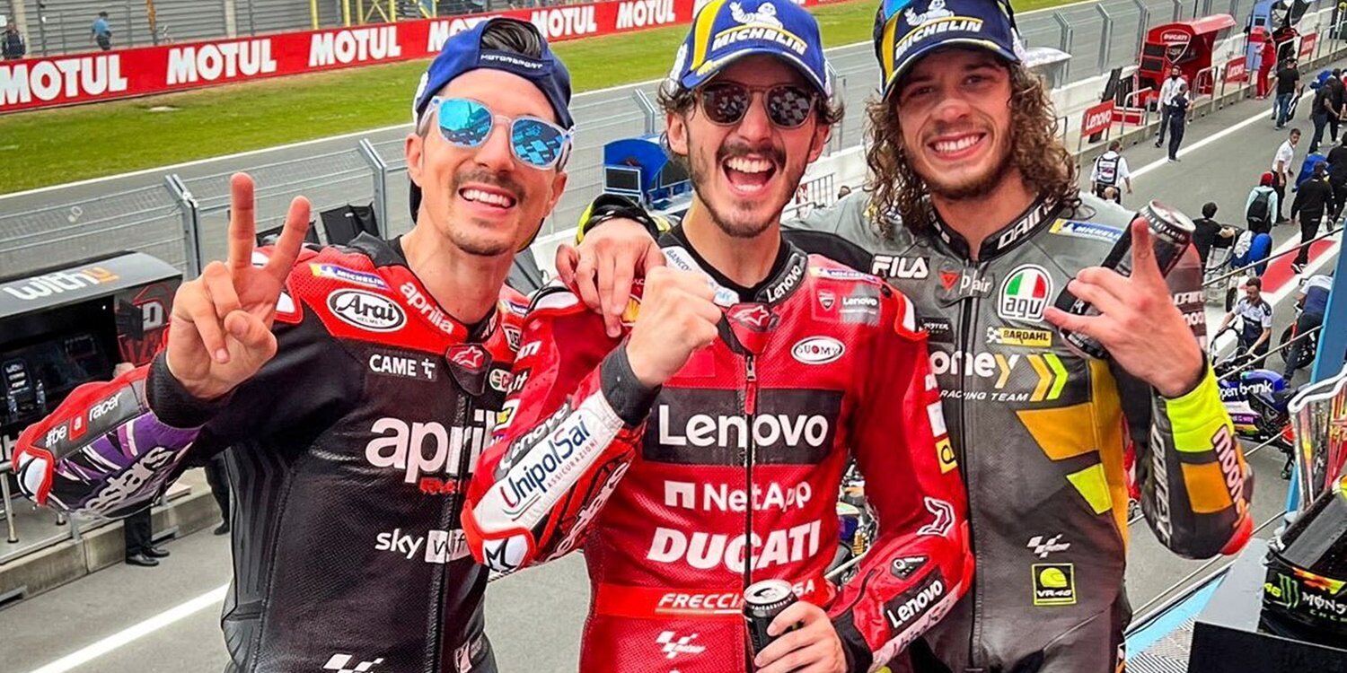 Gana Bagnaia, Aleix remontada espectacular con Quartararo fuera
