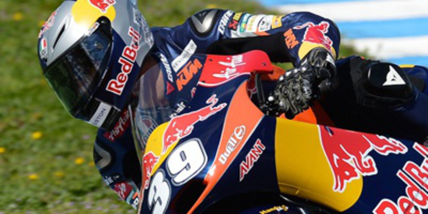 Luis Salom al mando de los FP1 de Moto3 en Jerez