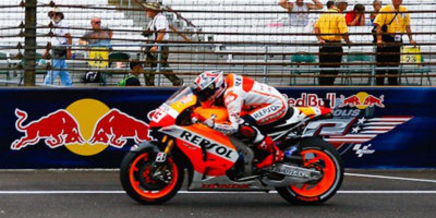 Marc Márquez también en el warm up de MotoGP en Indy