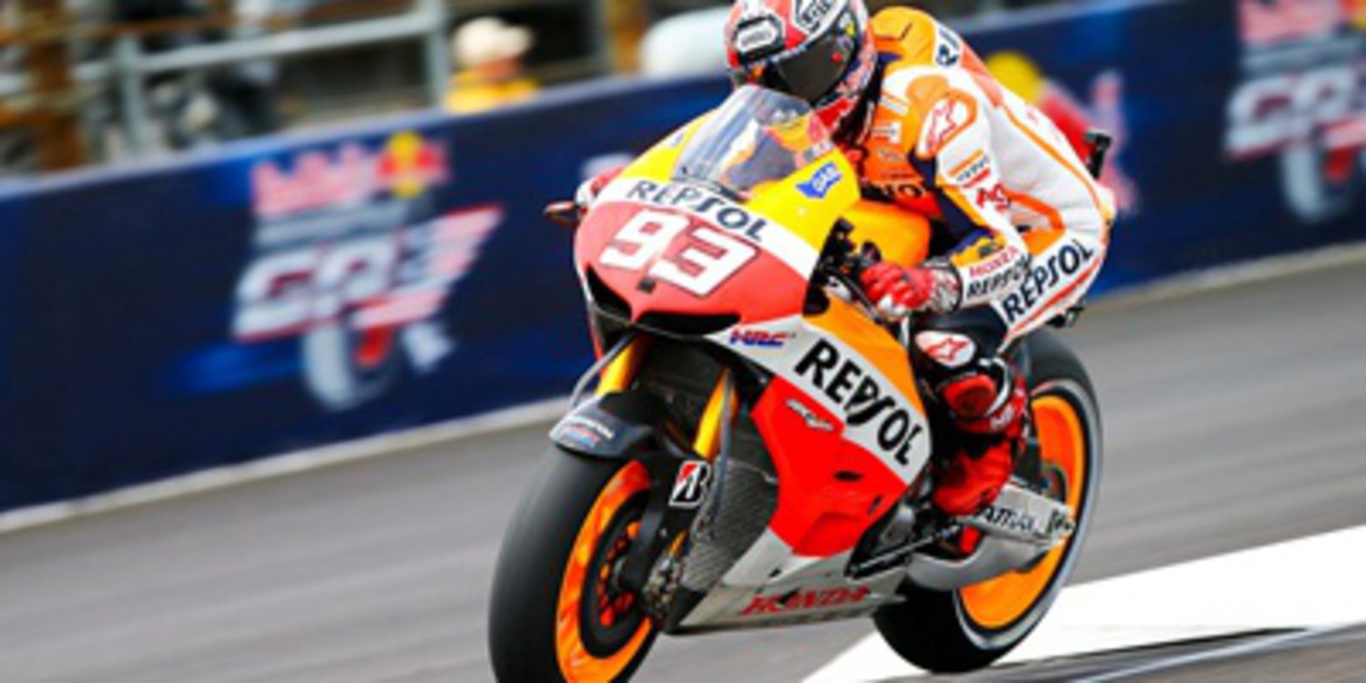 Marc Márquez gana en Indianápolis sobre Pedrosa y Lorenzo