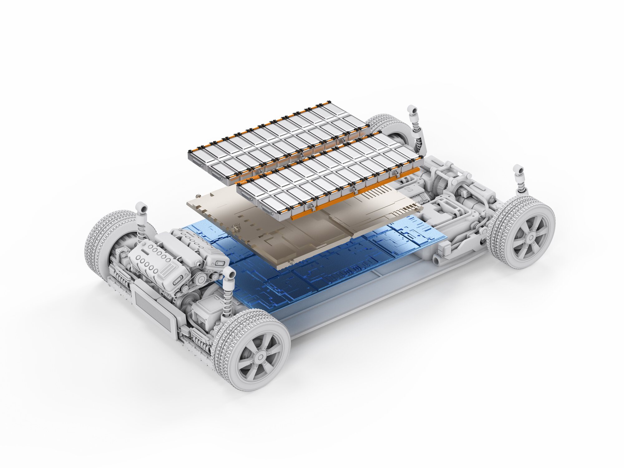 En un coche 100% eléctrico, la batería es tremendamente pesada y de difícil acceso, debajo de toda la estructura.